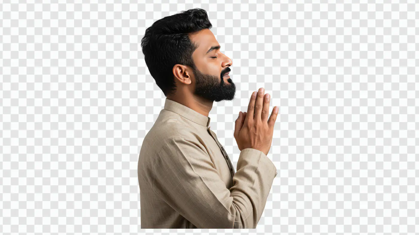 Contemplative Man in Traditional Attire