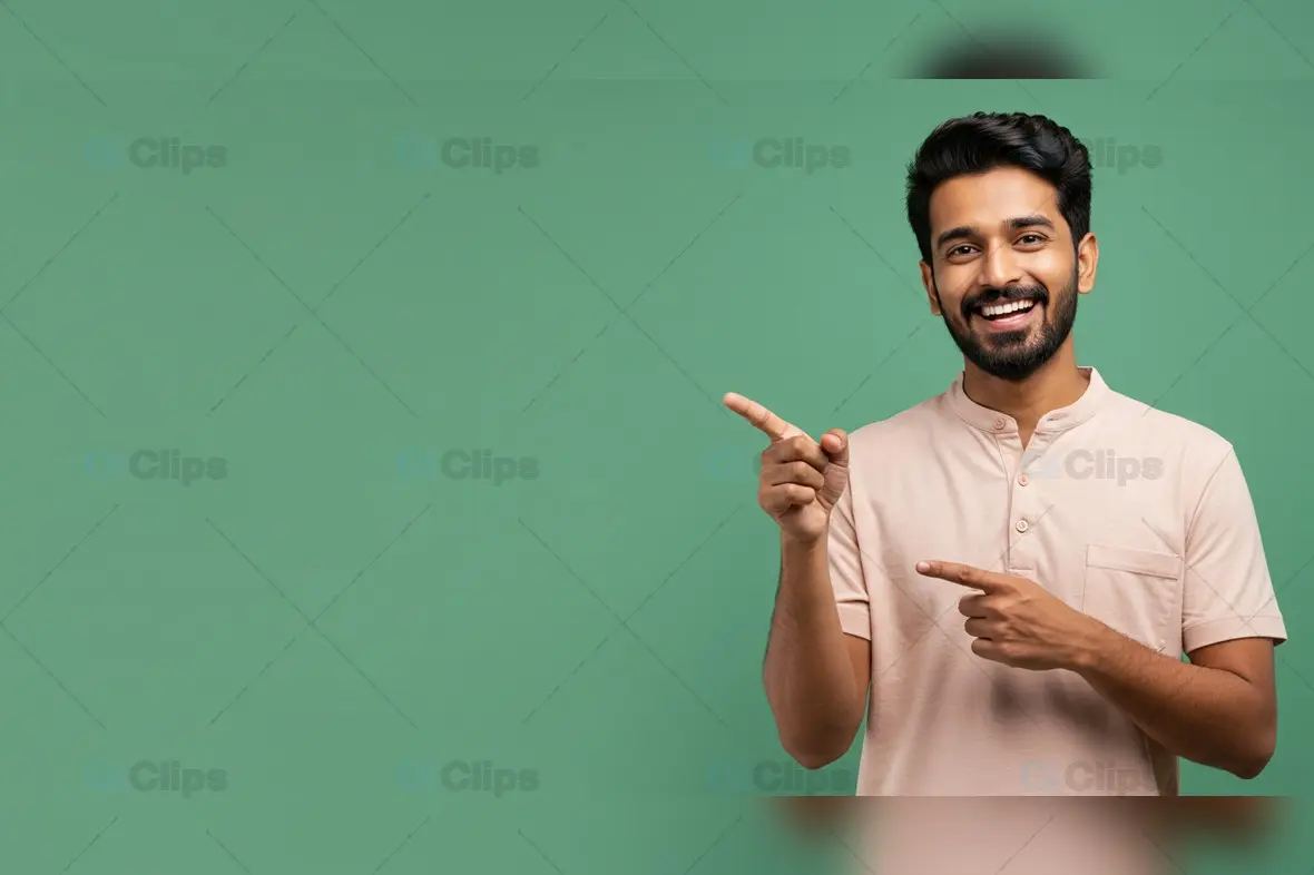 Dynamic Young Professional Guiding Gesture