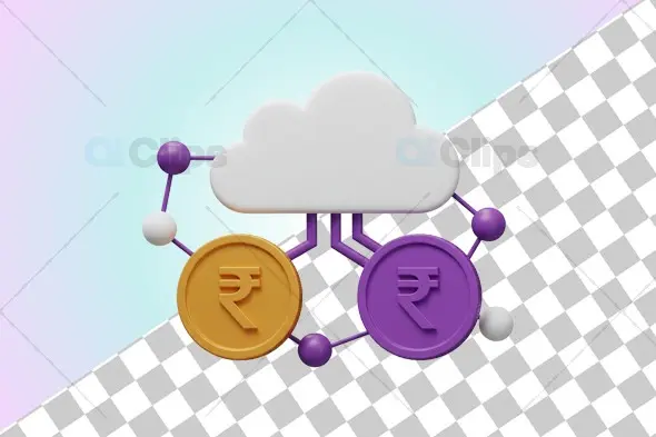 Bonds Certificate Illustration with Rupee Symbol in 3D