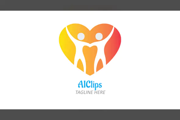 Heart-Shaped People Logo in Warm Gradient for Health, Wellness, and Community Brands