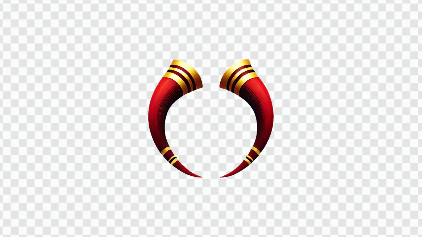 Red and Gold Devil Horns PNG Clipart for Creative Designs