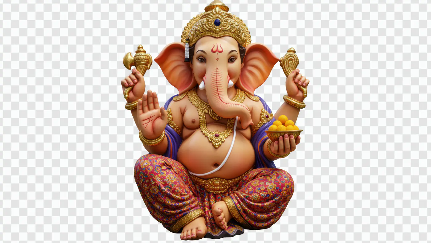 Lifelike Ganesha Statue with Vibrant Details
