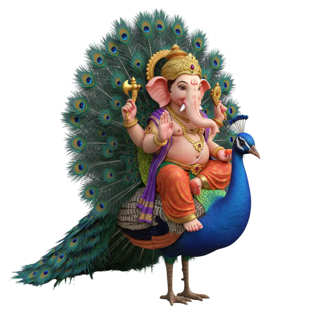 Ganesha Riding Majestic Peacock