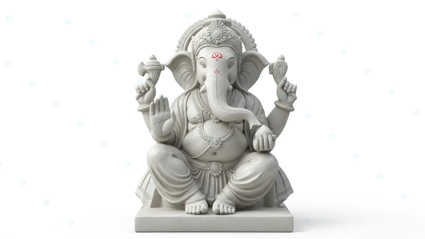 Majestic Ganesha Marble Sculpture