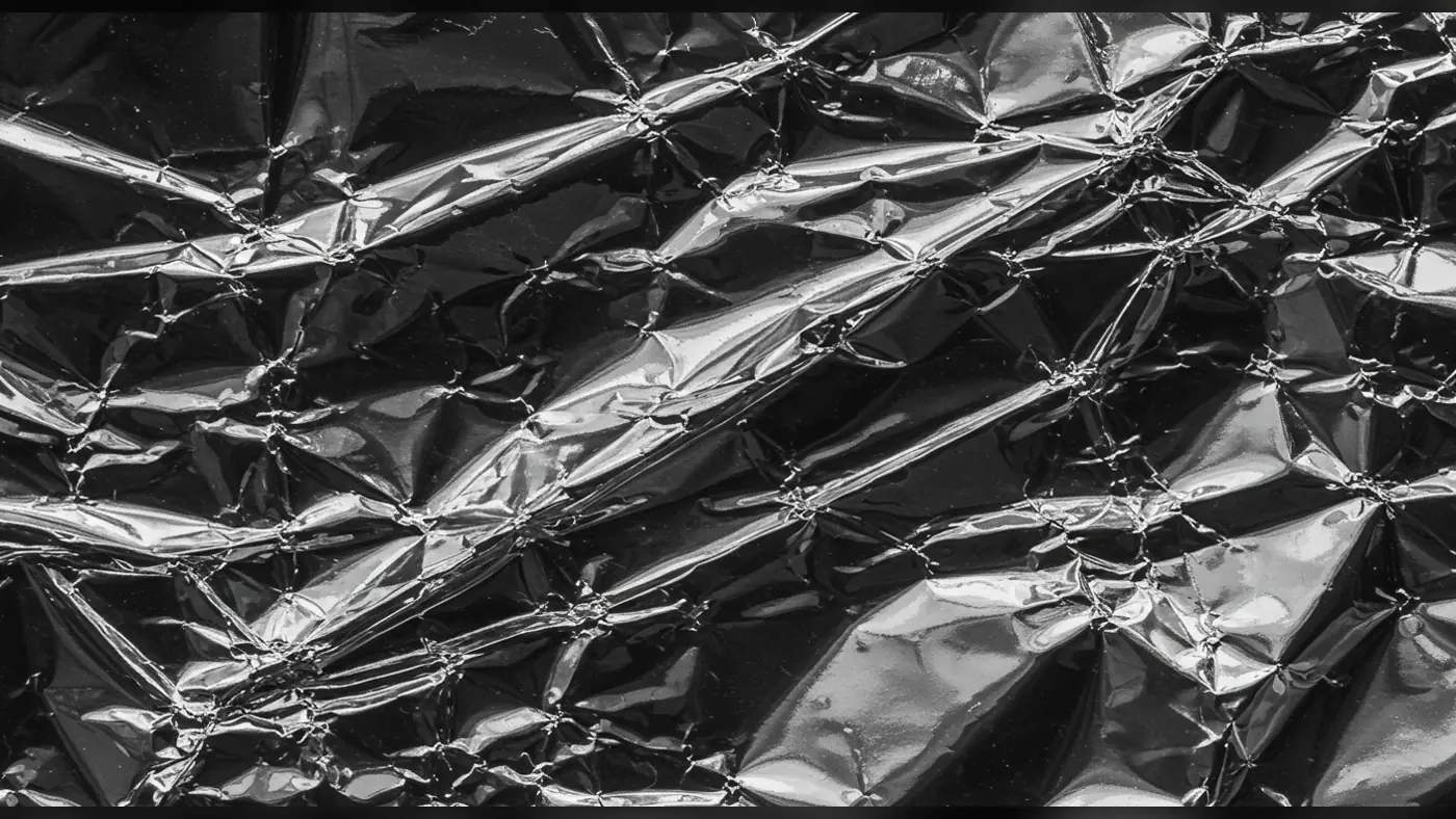 Shiny Metallic Crinkled Foil Texture for Premium Backgrounds
