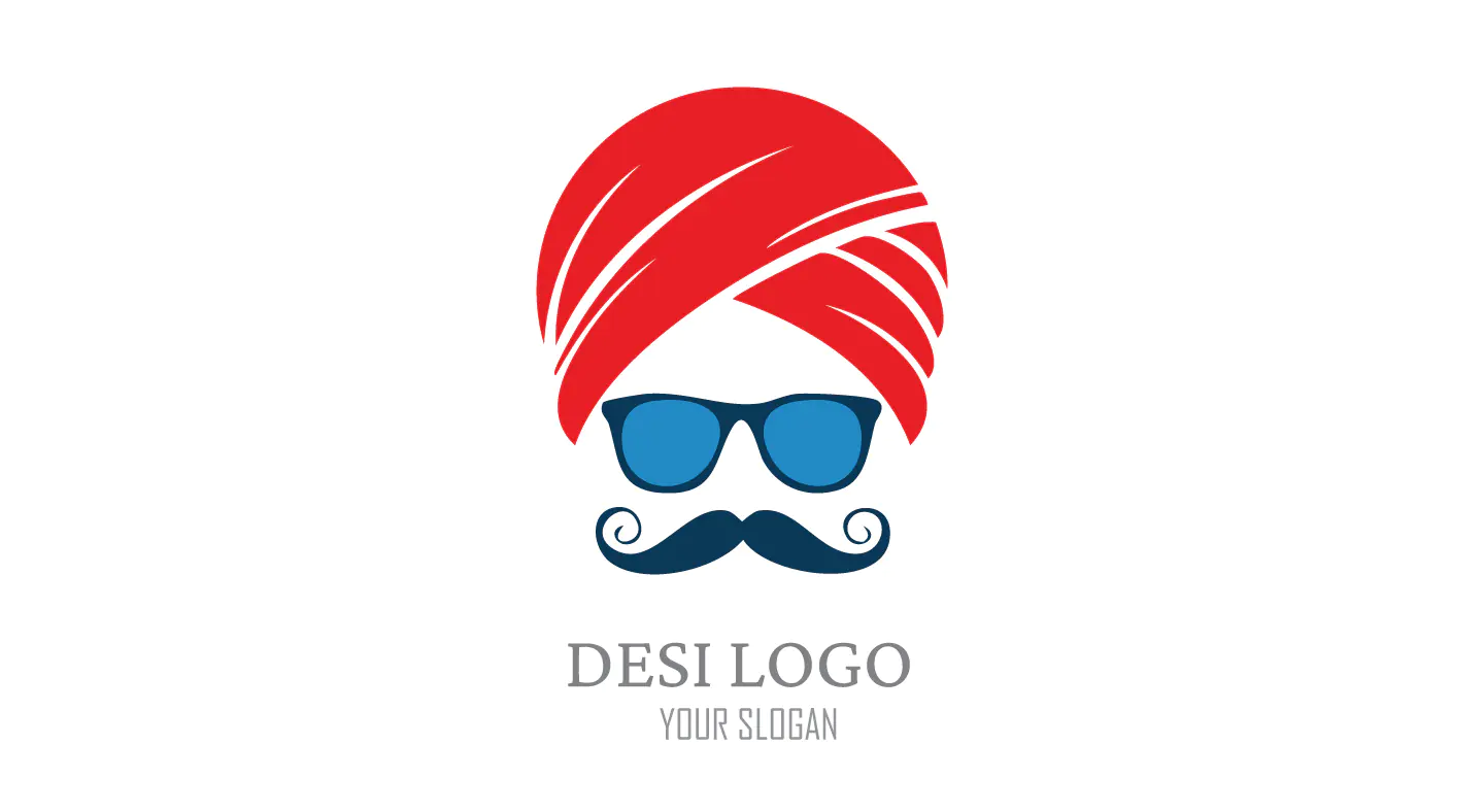 Desi Turban Man Logo Design for Indian Cultural Brands