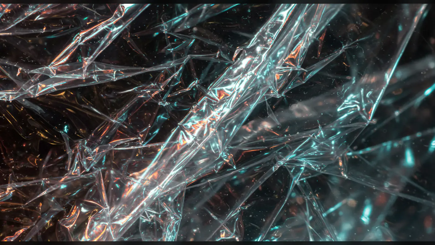 Abstract Crumpled Plastic Wrap Texture Background