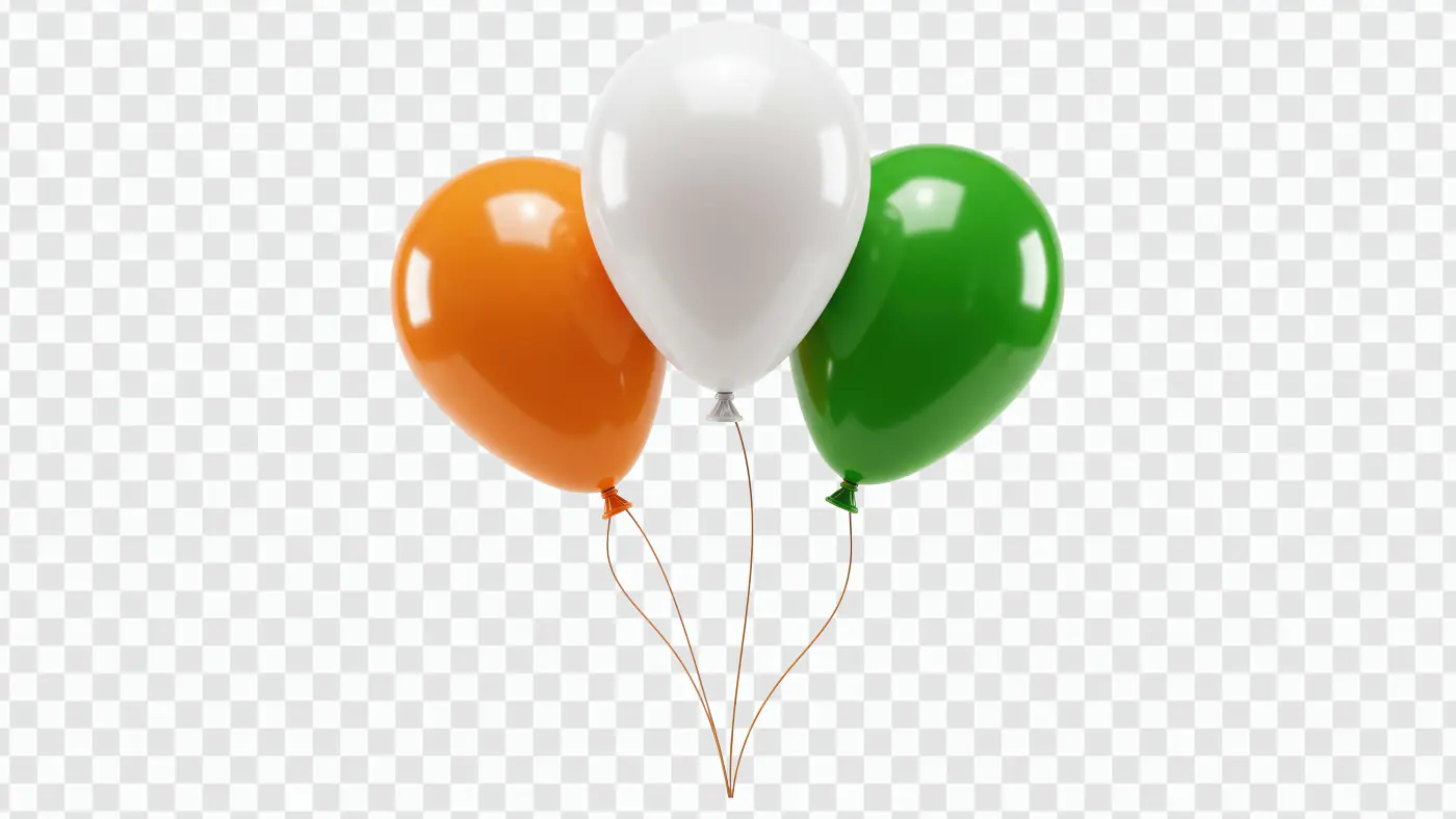 Indian Tricolor Balloons PNG Clipart for Republic and Independence Day