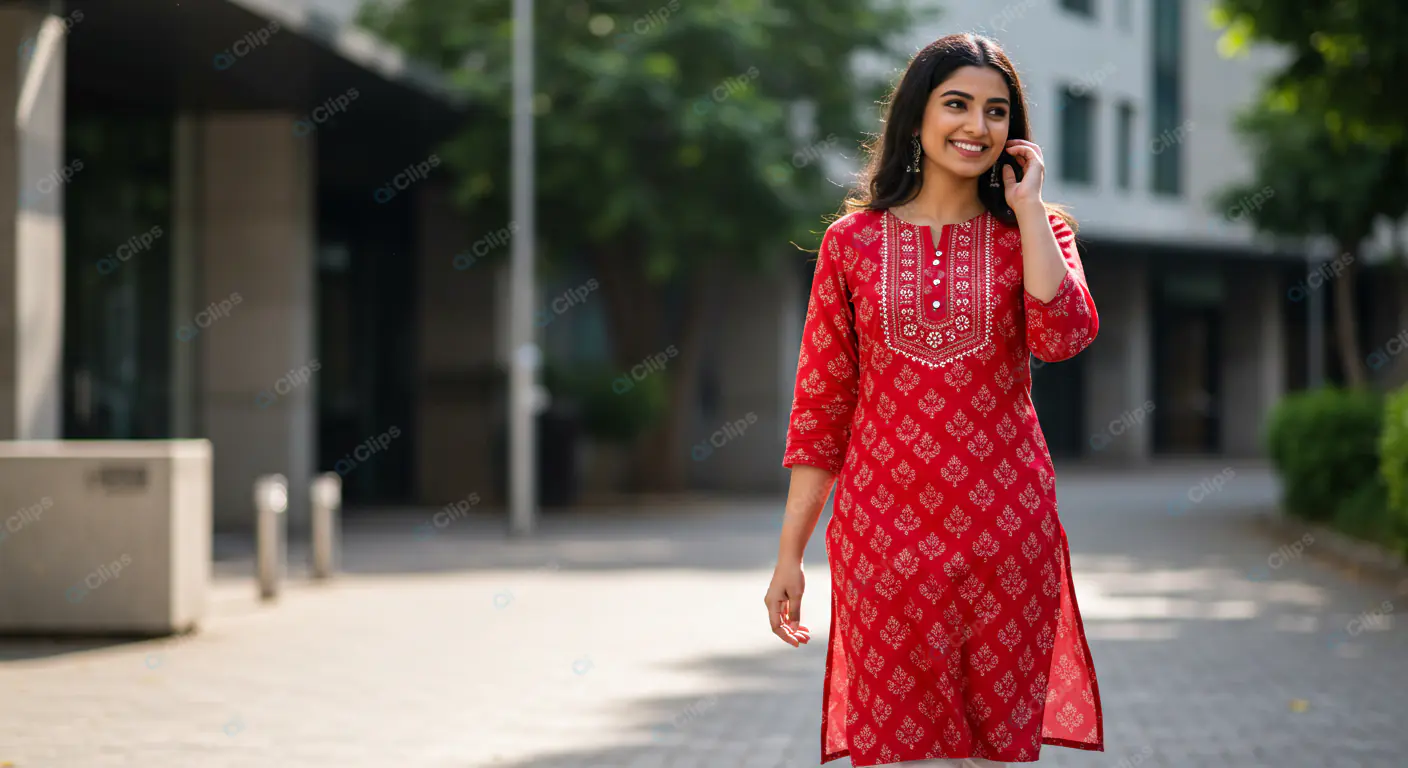 Urban Indian Fashion in Red