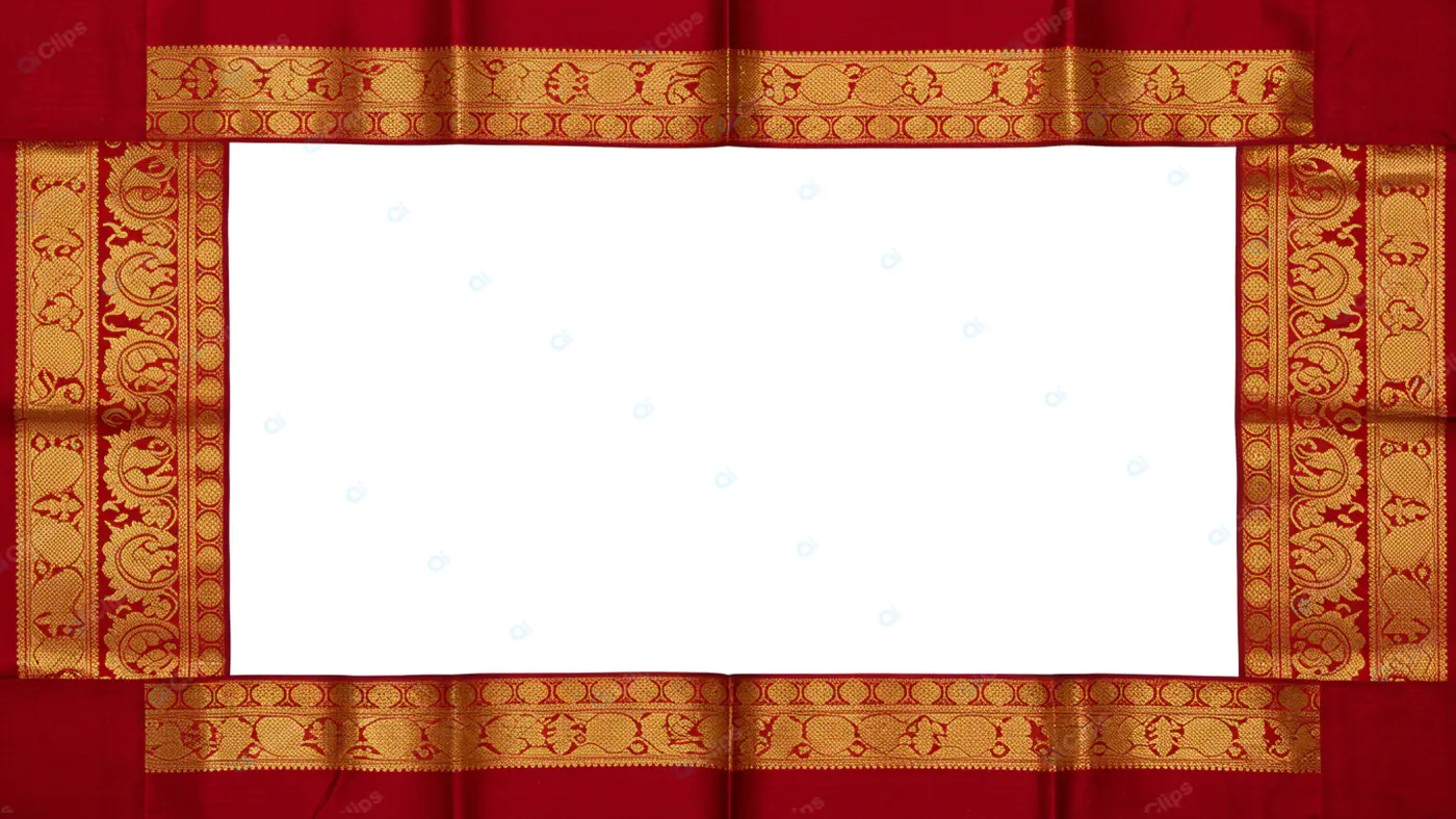 Ornate Silk Saree Border Frame