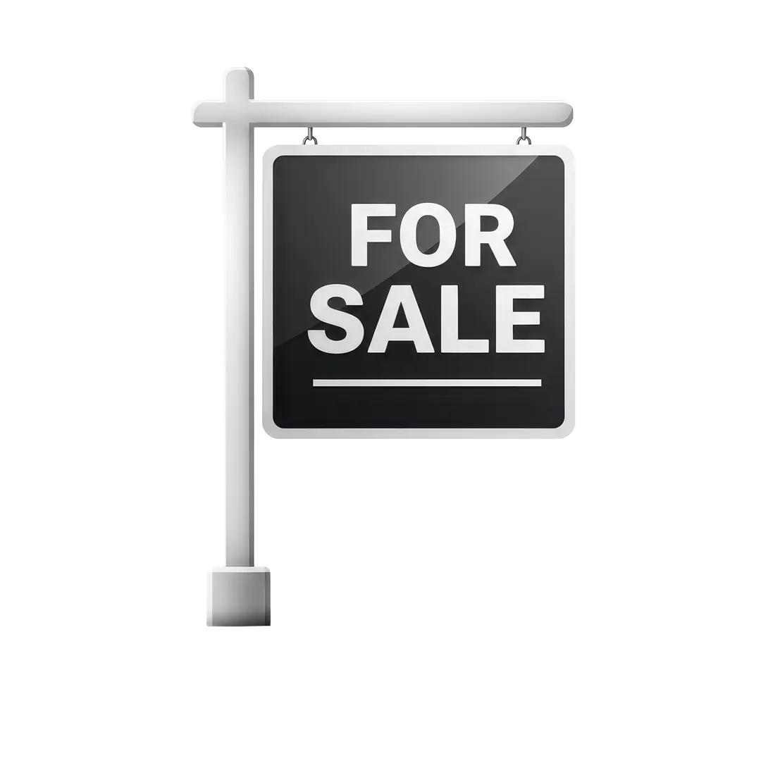 Black and White For Sale Board PNG