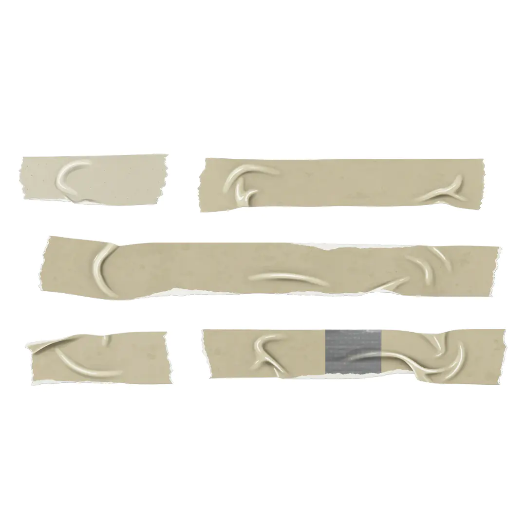 Wrinkled Adhesive Tape PNG Collection – Realistic Masking and Duct Tape Overlays