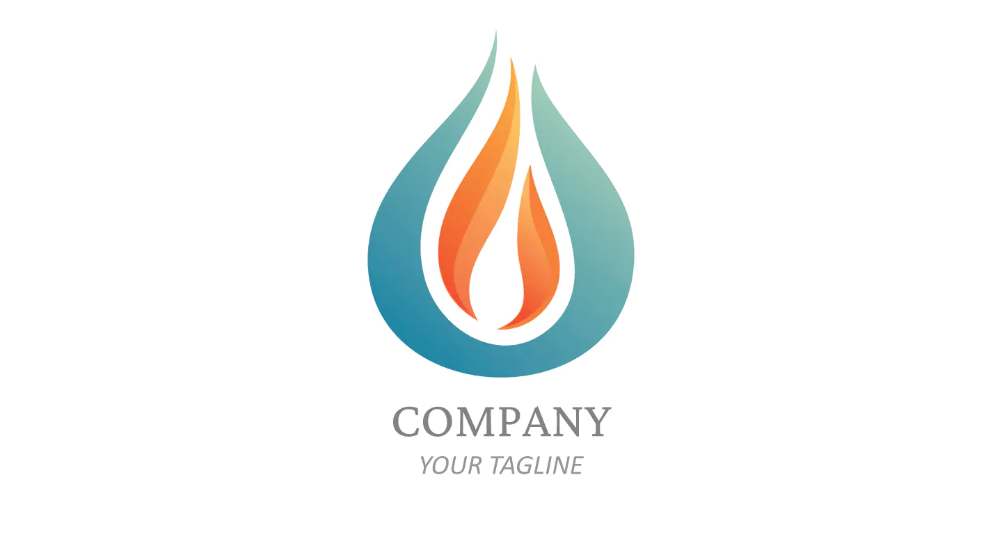 Abstract Flame in Water Drop Gradient Logo Design for Business Identity
