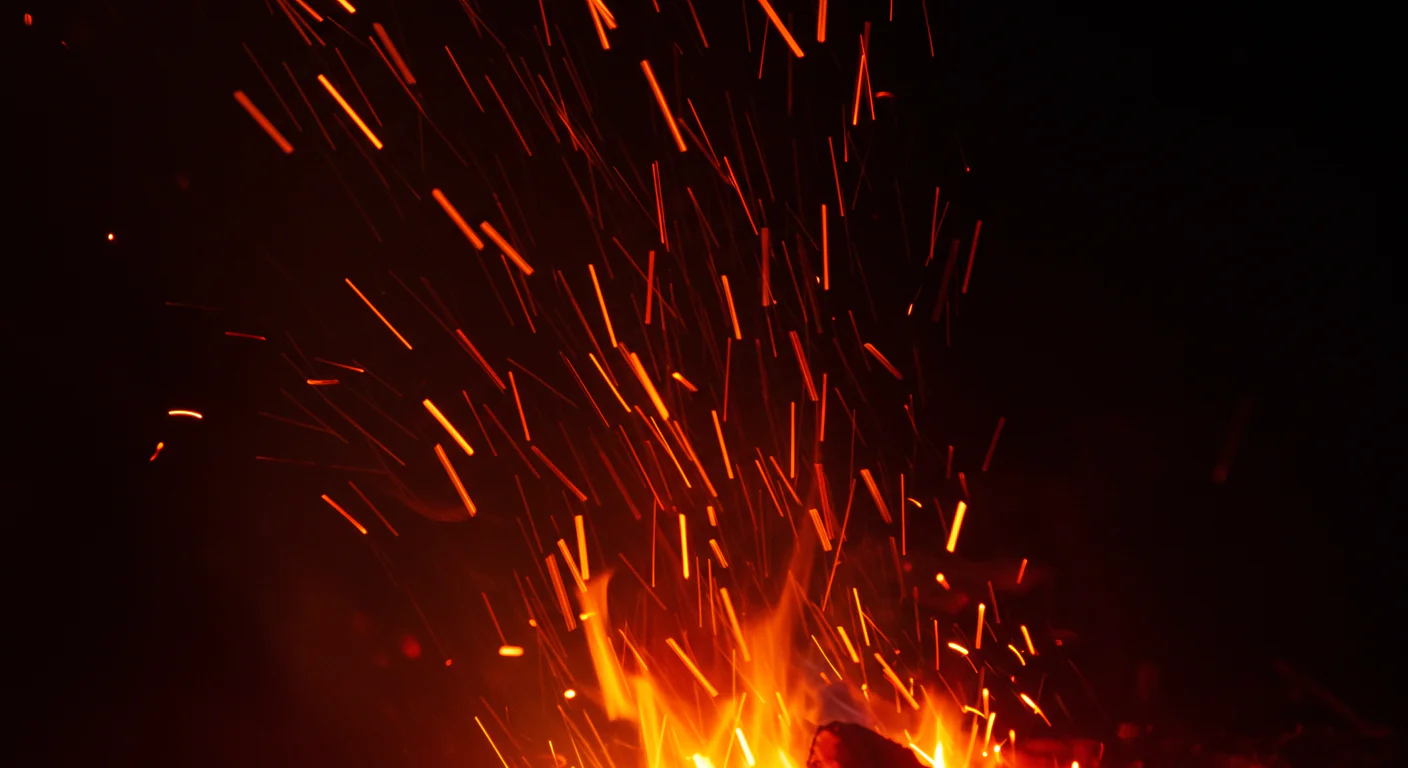 Dynamic Fire Embers Overlay with Rising Sparks