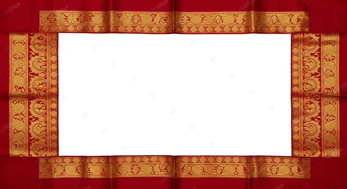 Ornate Silk Saree Border Frame