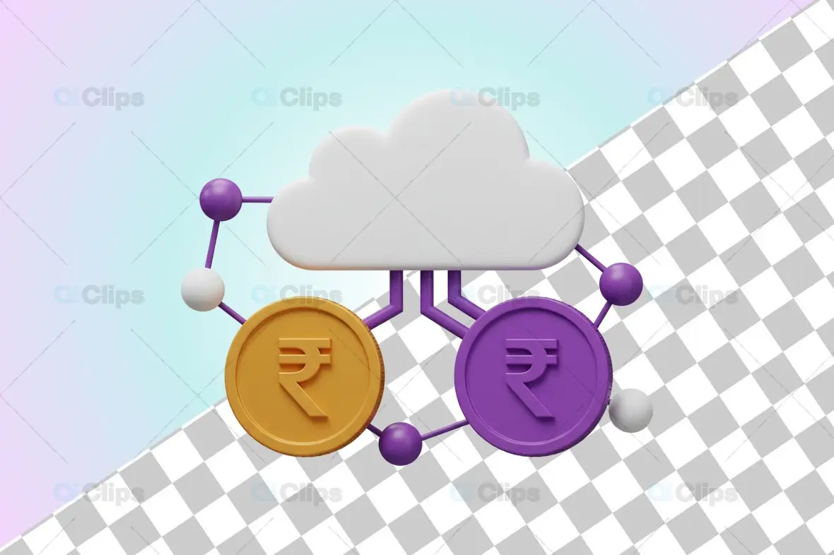 Bonds Certificate Illustration with Rupee Symbol in 3D