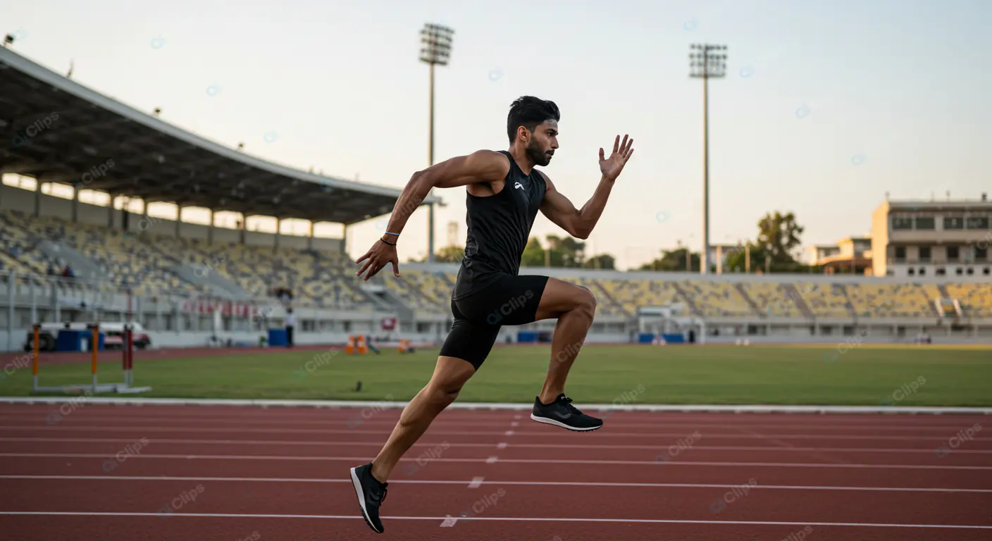 Dynamic Sprinter on Stadium Track