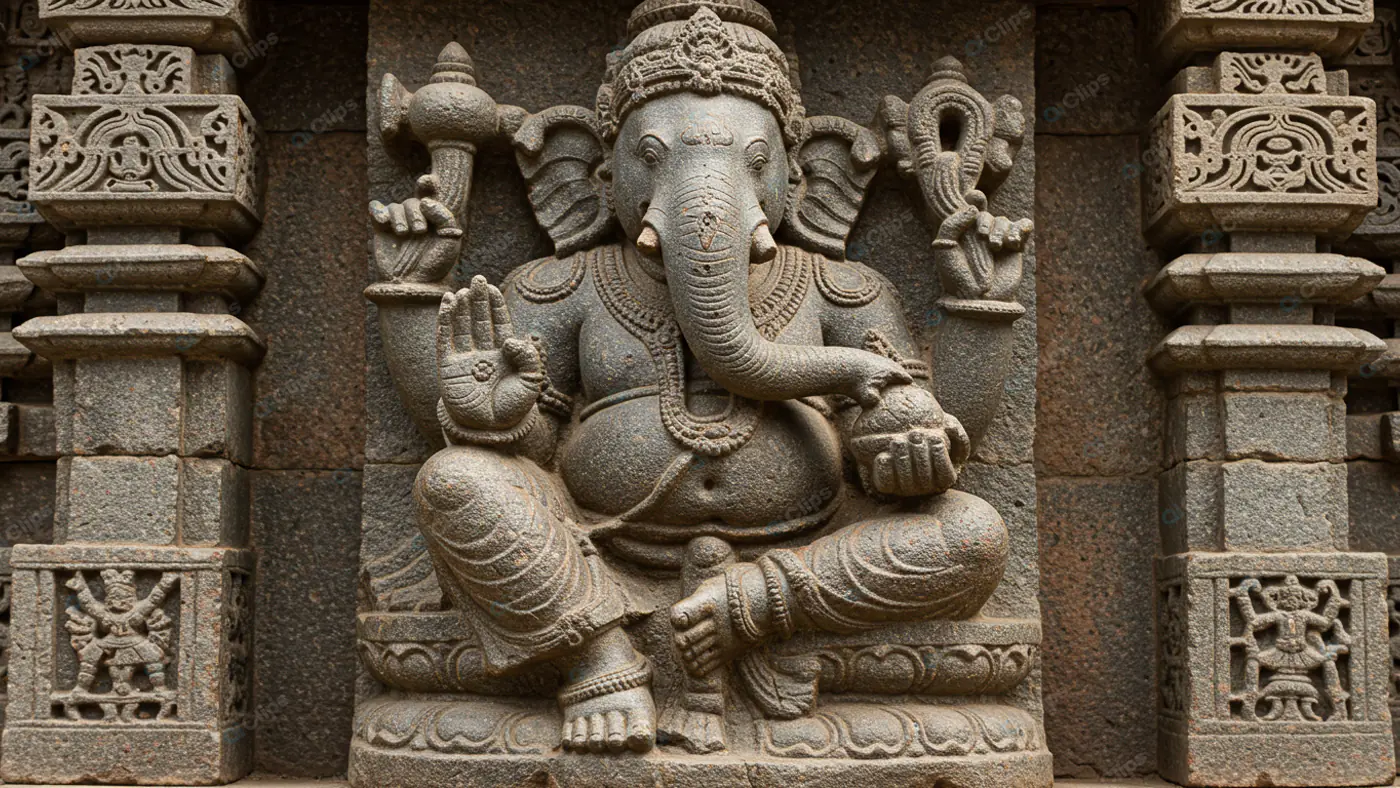 Ancient Ganesha Stone Carving