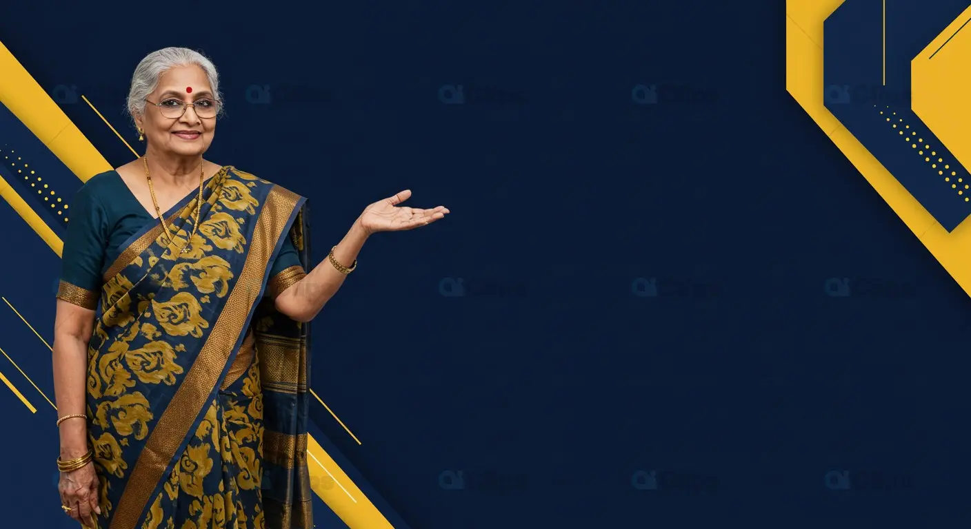 Woman in Saree with Meaningful Gesture