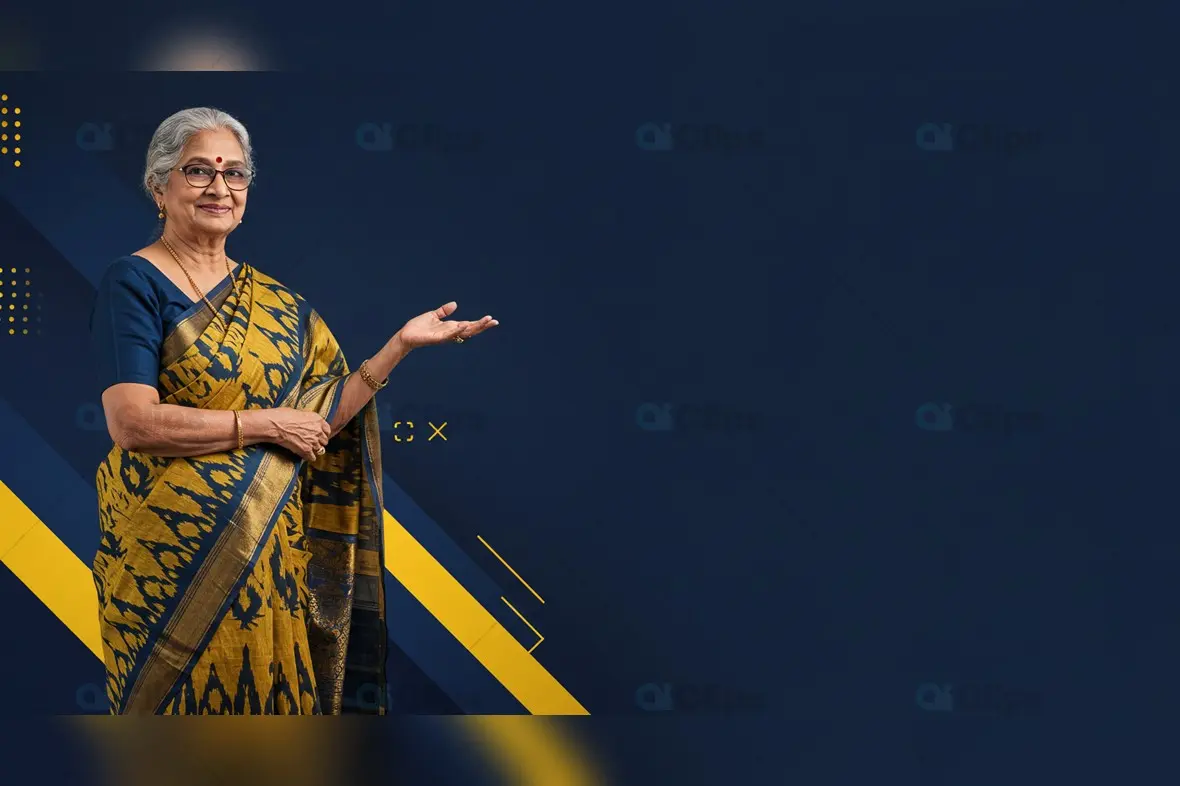 Elegant Elderly Woman in Cultural Attire