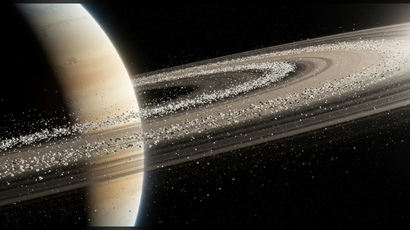 Saturn and Its Magnificent Rings in High-Resolution Space View