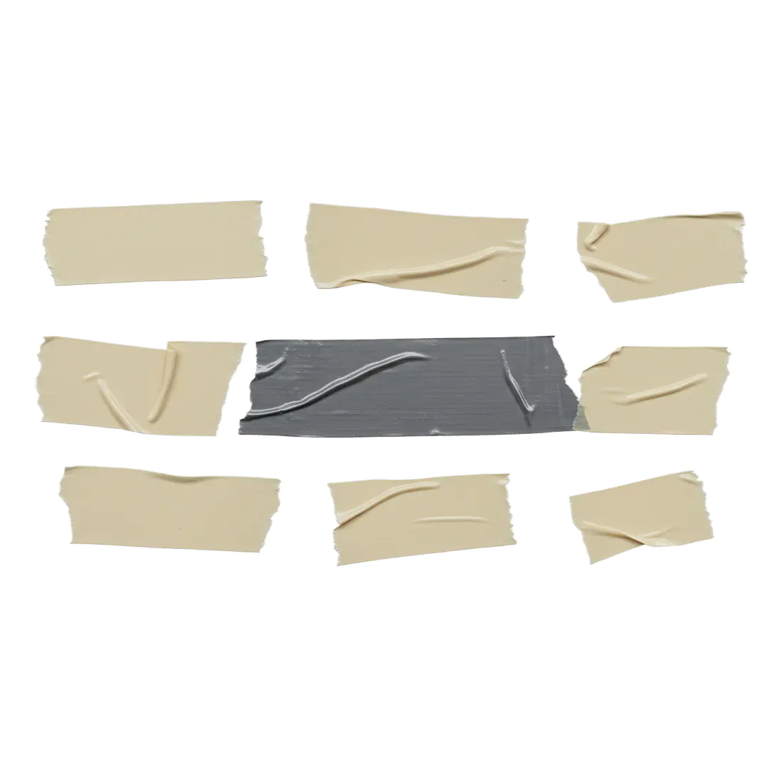 Short Wrinkled Tape PNG Set – Torn Masking and Duct Tape Pieces