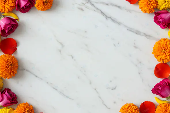 Festive Floral Marble Frame