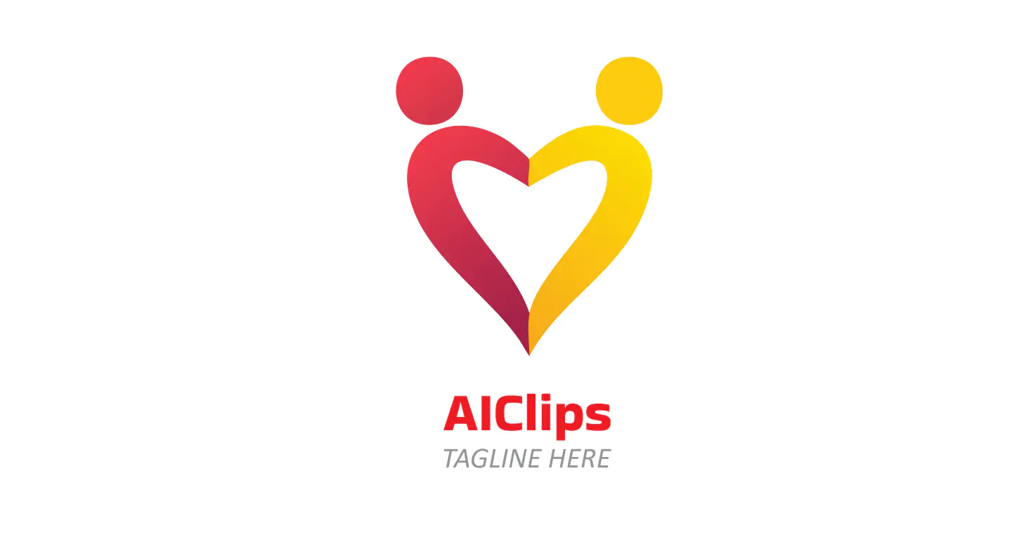 Heart-Shaped People Logo in Red and Yellow for Relationships, Healthcare, and Community Brands