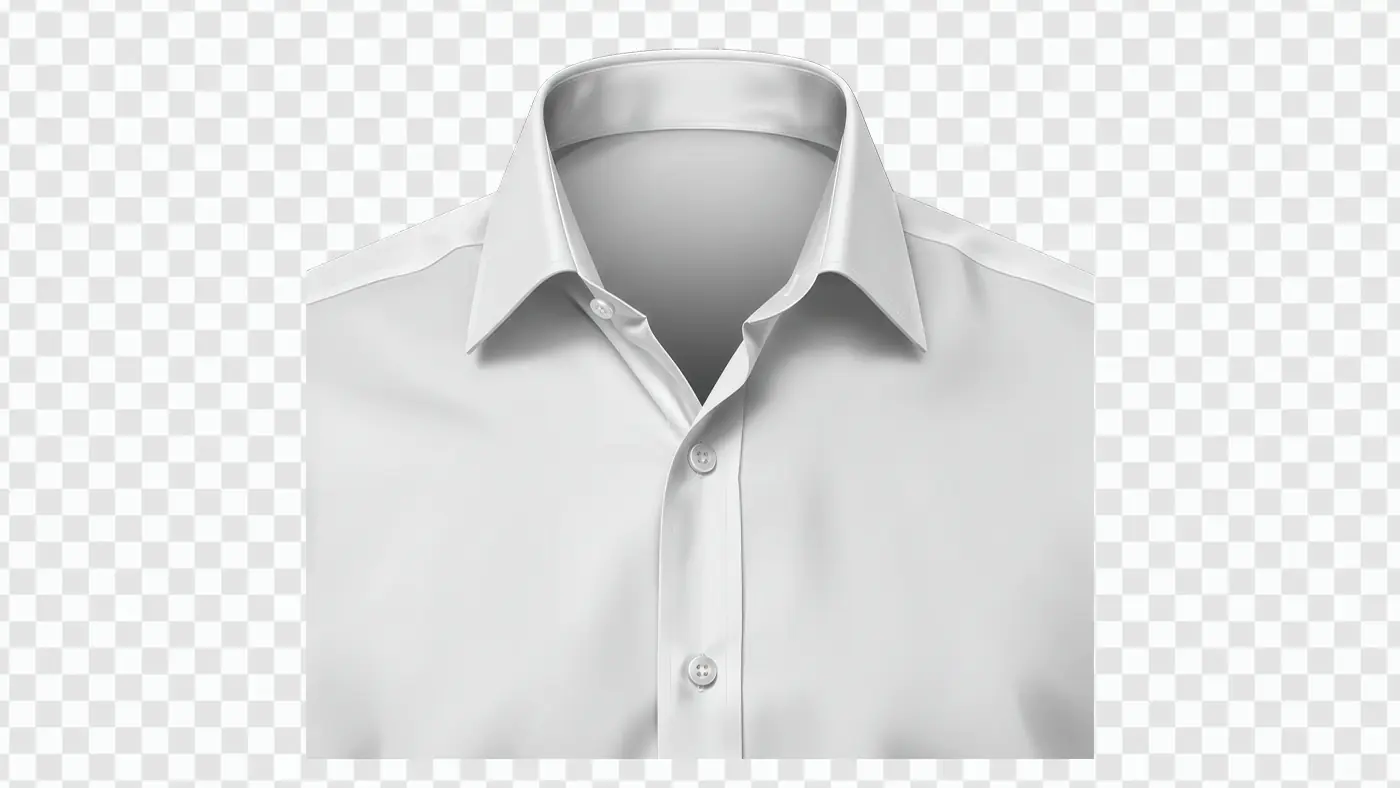 White Formal Shirt Collar PNG – Transparent Background Front View for Mockups