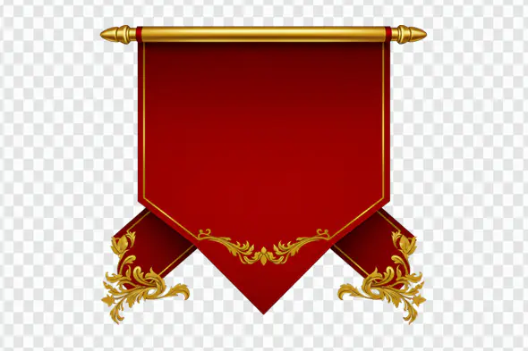 Red and Gold Ornamental Banner PNG Clipart for Luxury Designs