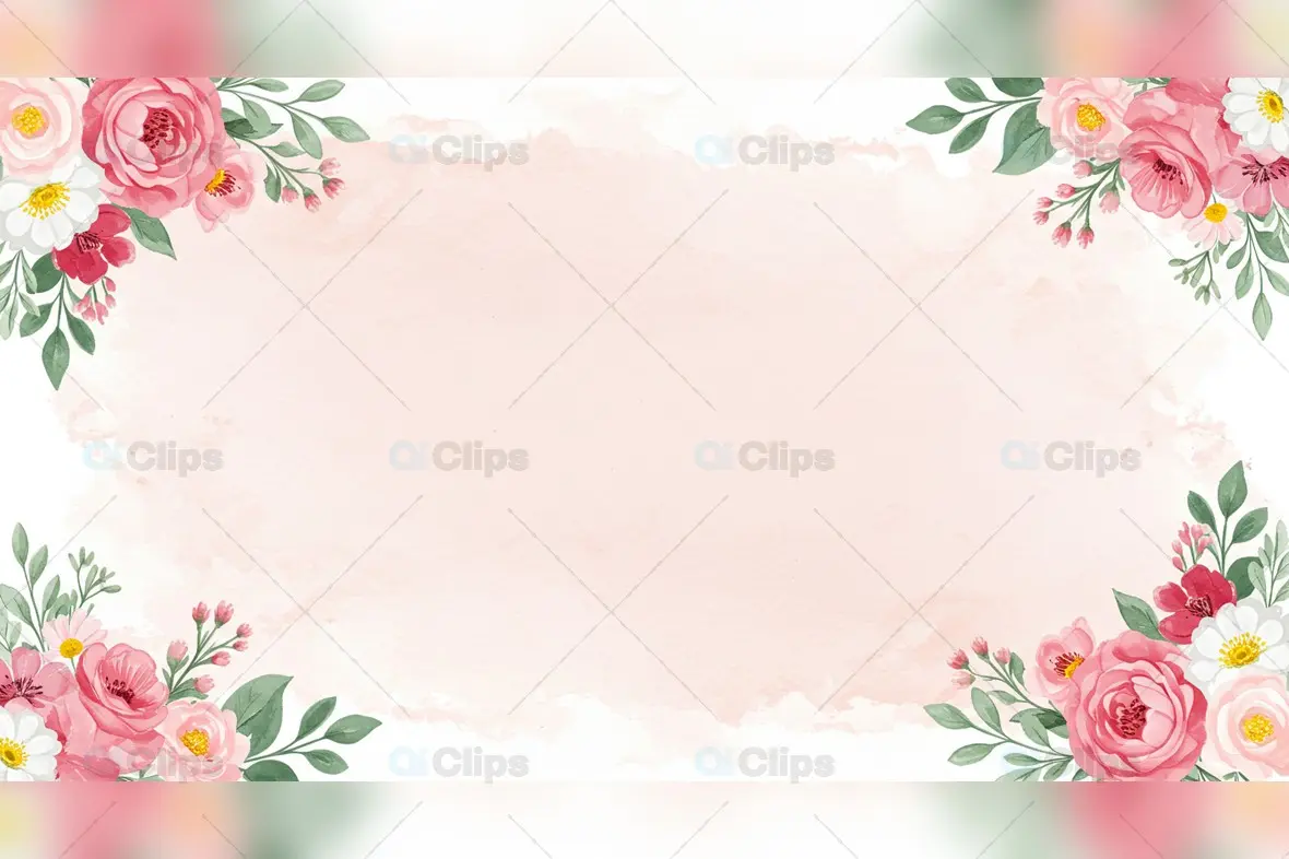 Pink Watercolor Floral Background