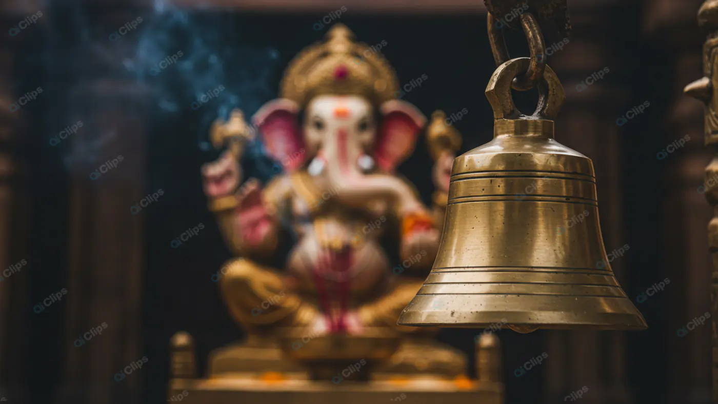 Temple Bell and Ganesha Idol