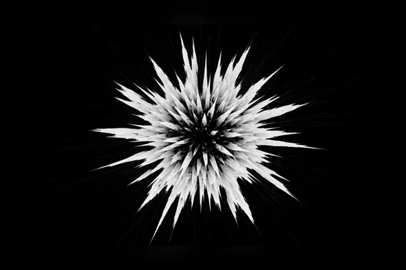 Sharp Ink Explosion Element on Black Background
