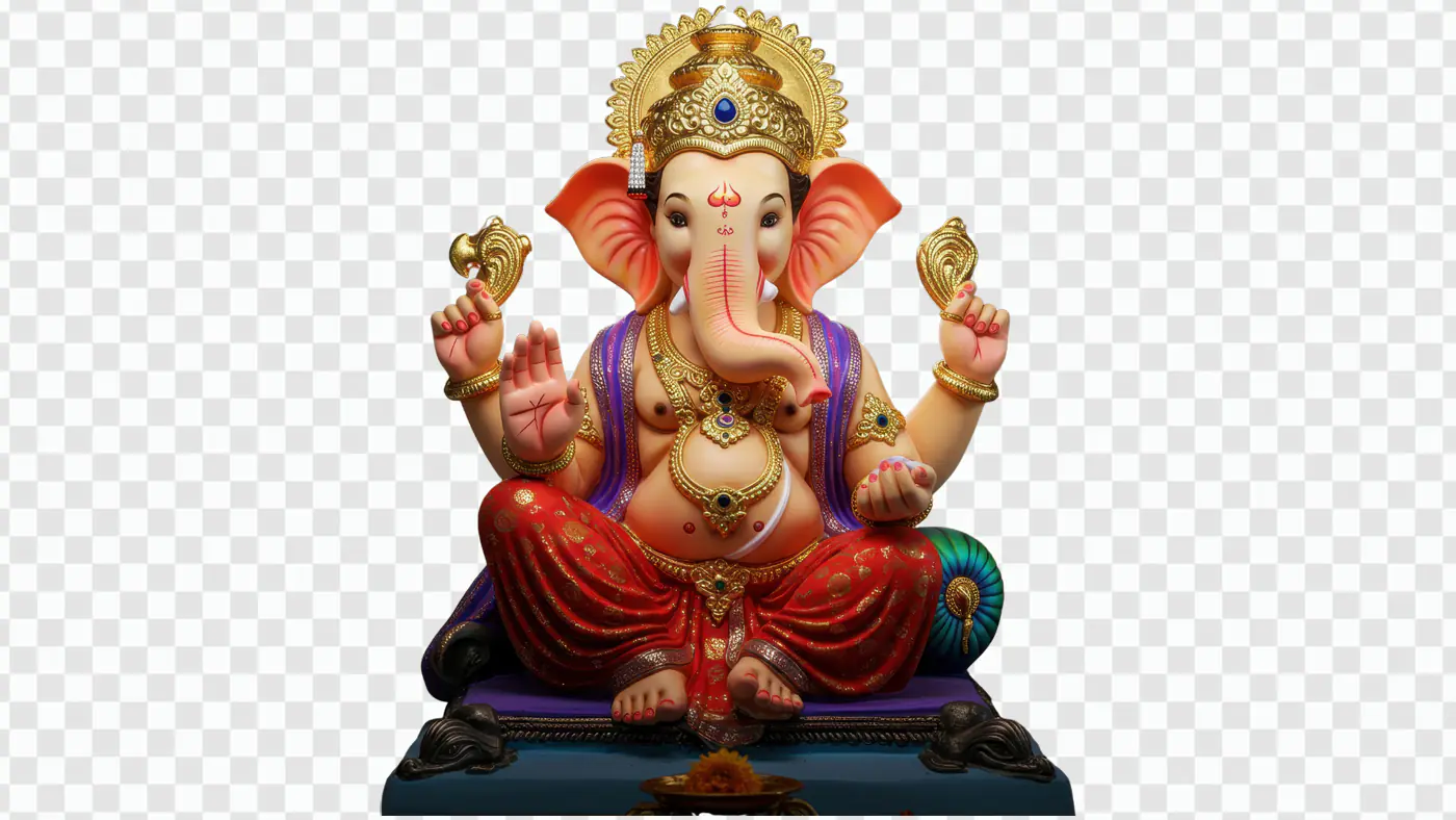 Lord Ganesha PNG Clipart for Festivals, Puja, and Decorations