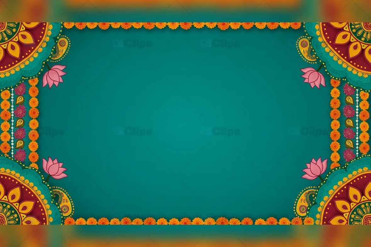 Festive Rangoli Border Background