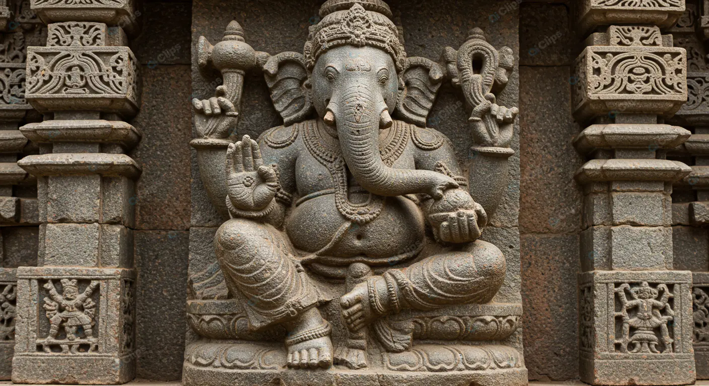 Ancient Ganesha Stone Carving