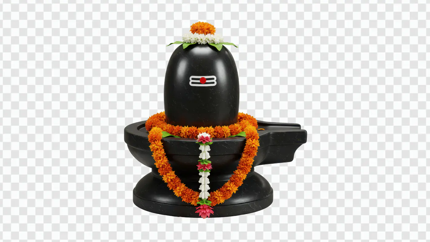 Shivling PNG – Decorated Black Shiva Linga