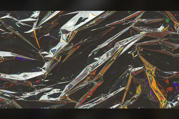 Glossy Black Crumpled Plastic Texture for Dark-Themed Visual Designs