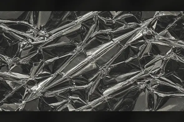 Crinkled Metallic Foil Texture for Futuristic Backgrounds