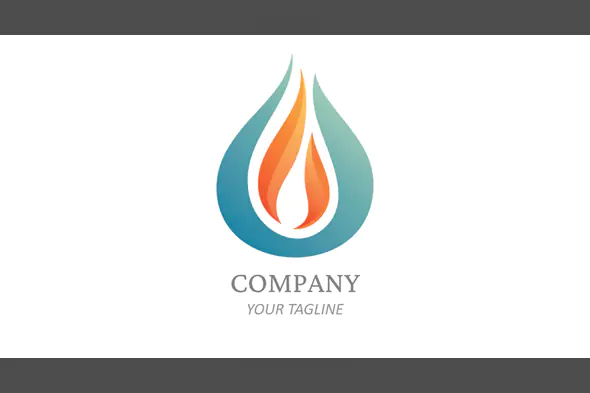 Abstract Flame in Water Drop Gradient Logo Design for Business Identity