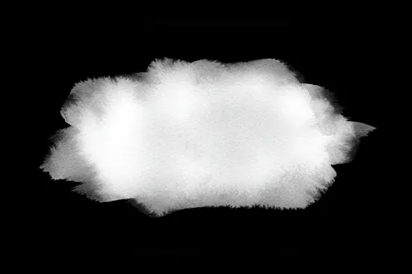 Soft Watercolor Ink Blot on Black Background