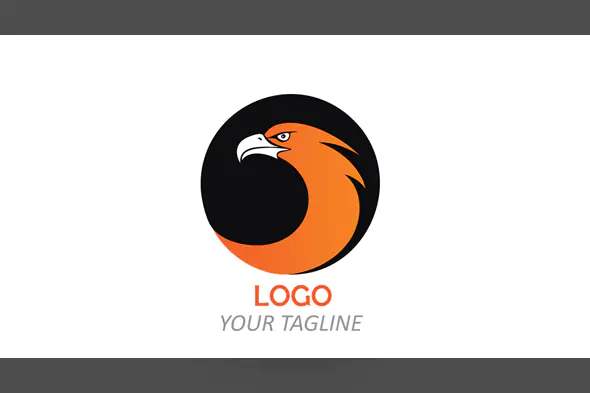 Bold Eagle Logo in Circular Shape for Sports, Security, and Corporate Identity