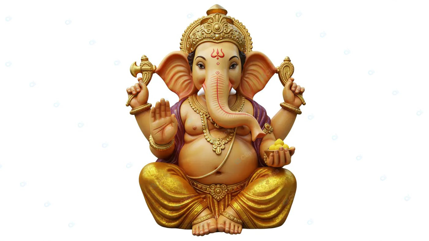 Luminous Ganesha Idol on White