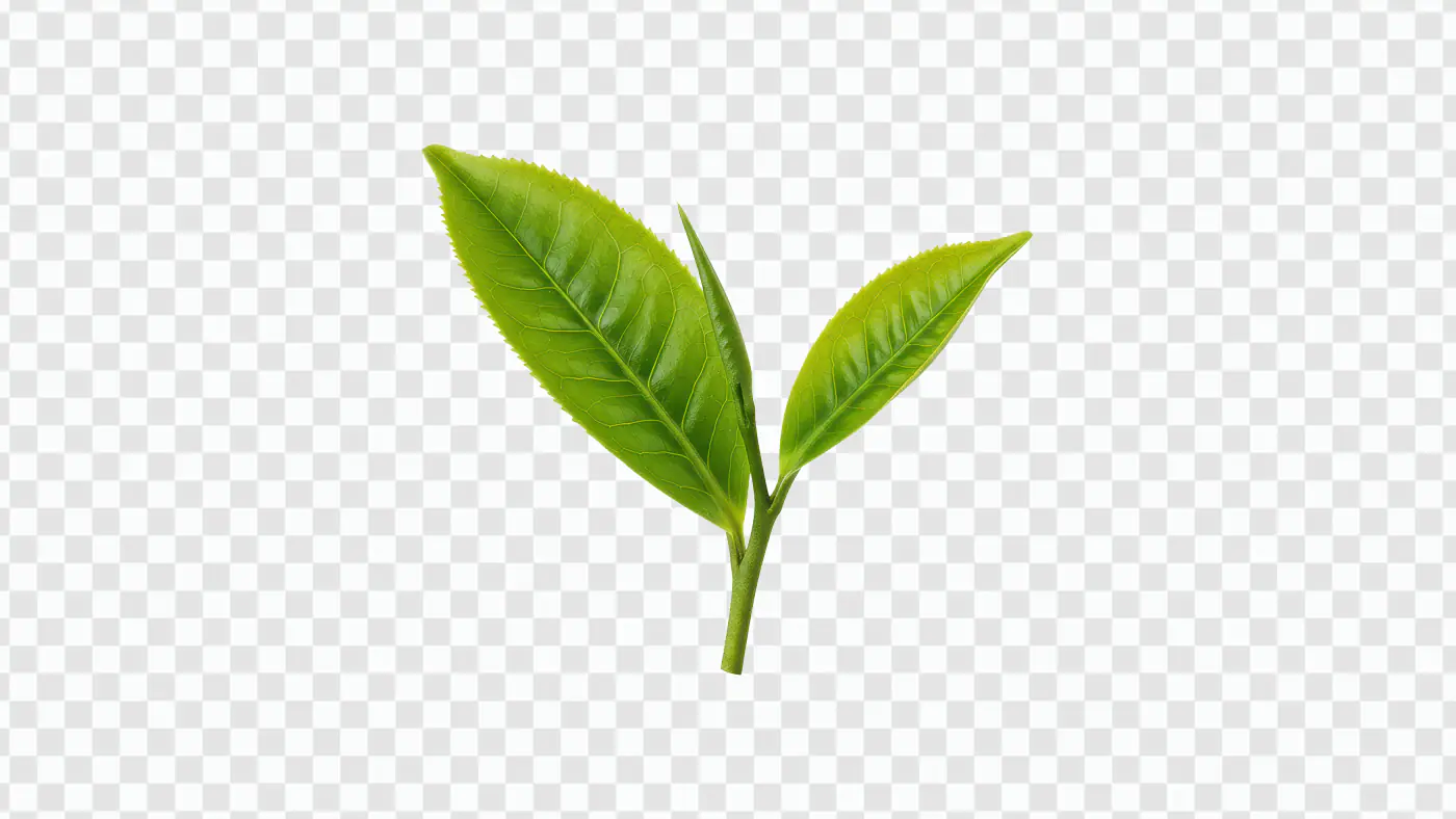 Fresh Green Tea Leaf Illustration for Organic and Herbal Product Designs