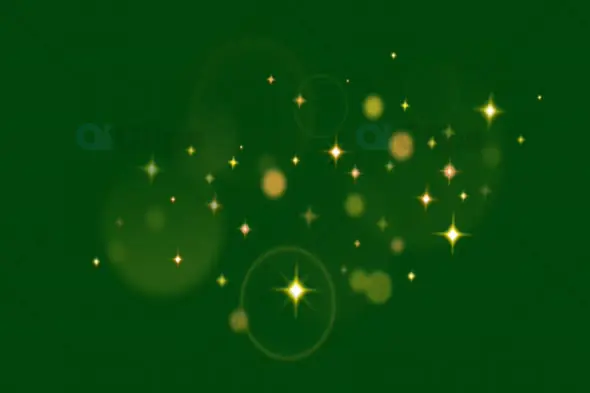 Sparkling Light Effects on Green Background