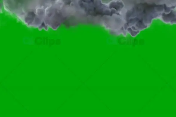 Dark Smoke Rising with Green Screen Background