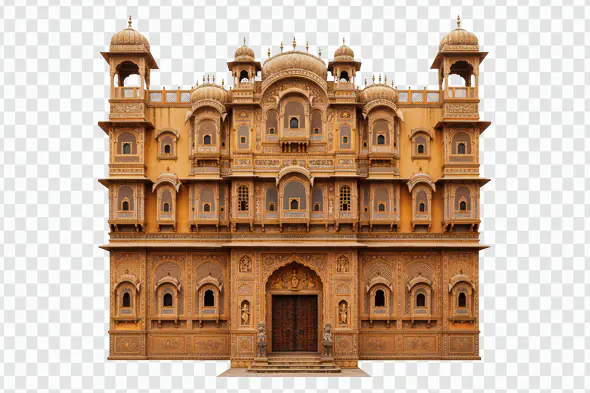 Indian Palace PNG – Majestic Rajasthani Heritage Architecture Illustration