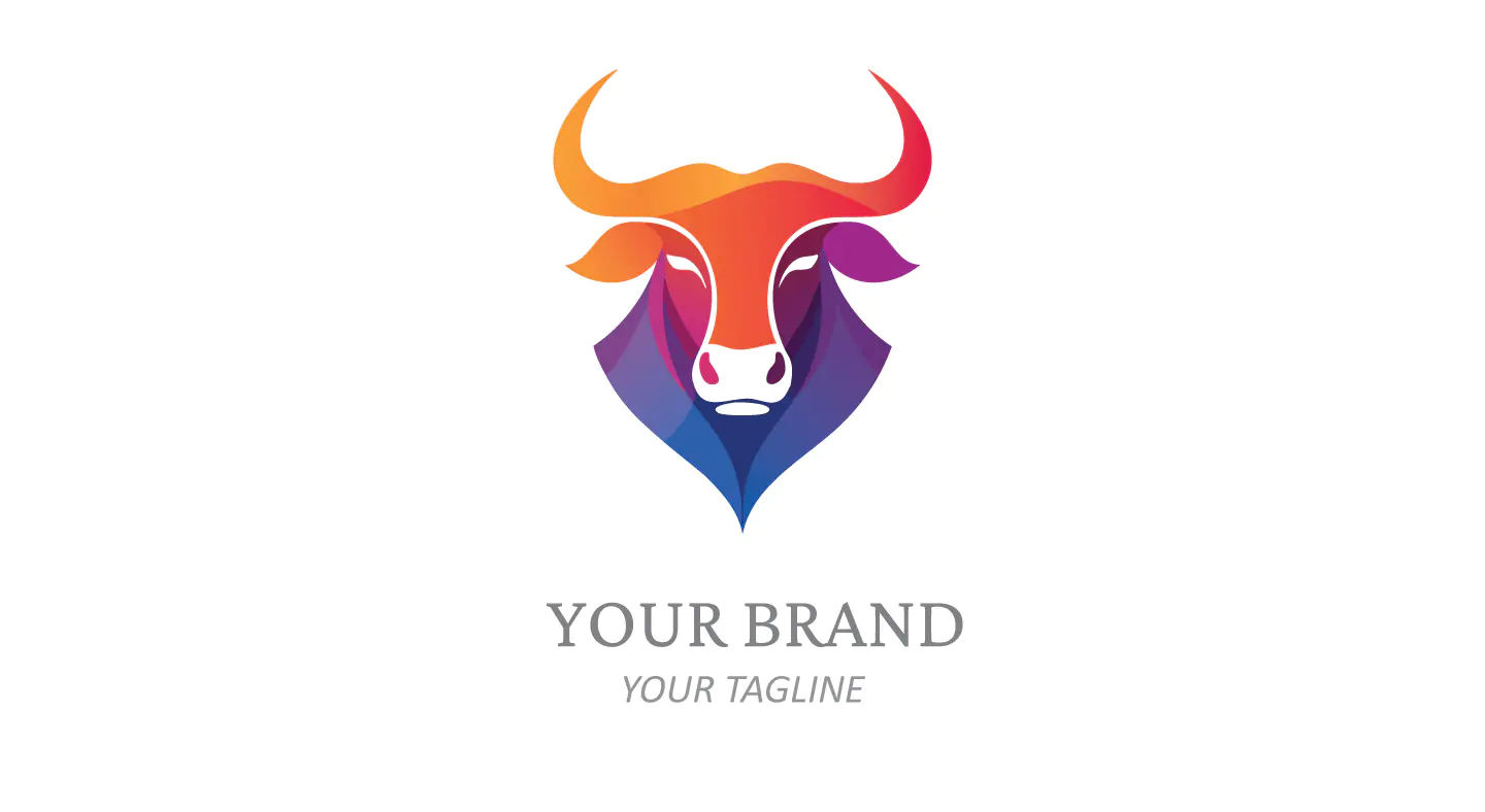Modern Gradient Bull Logo Design for Powerful Brand Identity