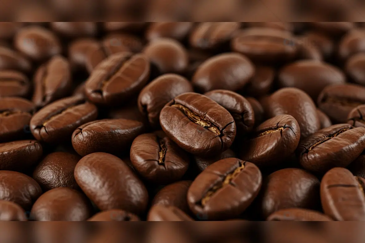Premium Roasted Coffee Beans Macro Close-up