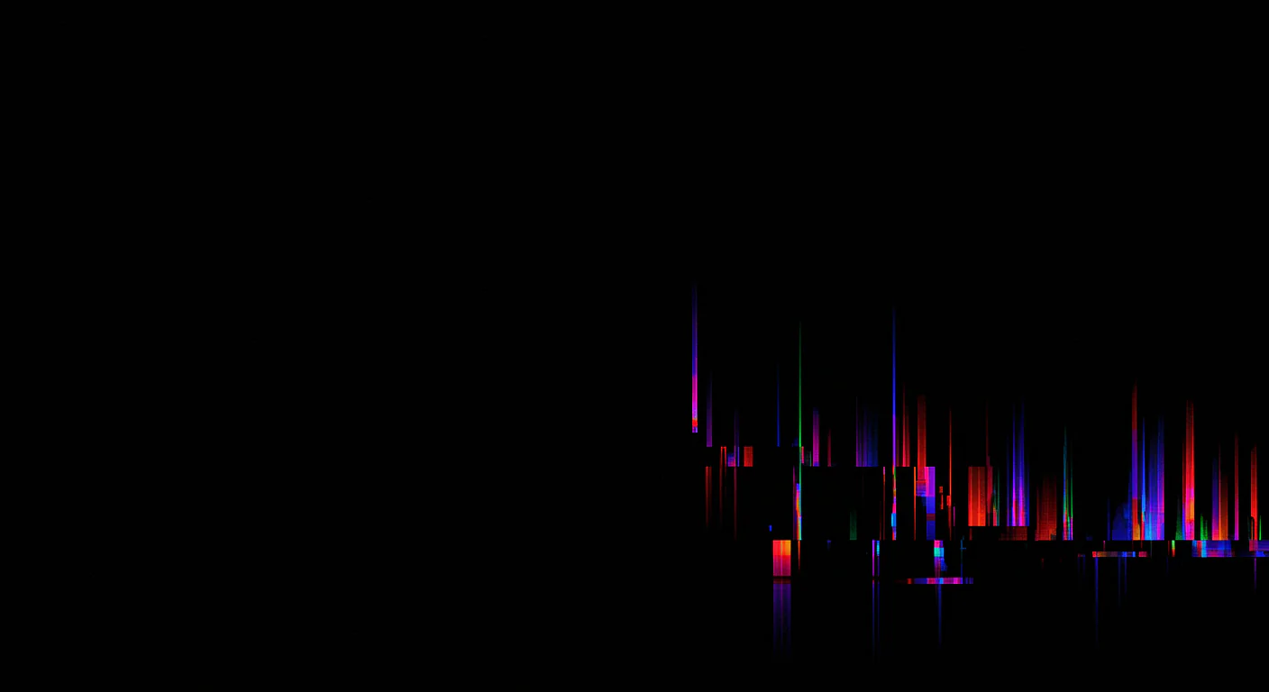 Dark Background with Neon RGB Glitch Bars for Futuristic Visual Effects